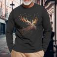 Deer Animal Motif Elk Forest Animal Print Deer Langarmshirts Geschenke für alte Männer