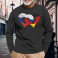 Deutschland Russland Freundschaft Frieden Herzkette Langarmshirts Geschenke für alte Männer