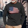 Distressed Us Usa Flag Stars And Stripes American Langarmshirts Geschenke für alte Männer