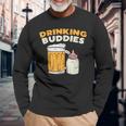 Drinkin Buddies Baby Bottle Son And Dad Matching Fathers Day Langarmshirts Geschenke für alte Männer