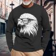 Eagles Face With Sunglasses Vintage Eagle Eyes Bird Lover Long Sleeve T-Shirt Gifts for Old Men