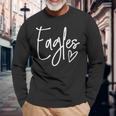 Eagles Team Pride School Spirit Heart Long Sleeve T-Shirt Gifts for Old Men