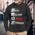 Eat Sleep Anime Repeat Manga Anime Manga Japan Outfit Langarmshirts Geschenke für alte Männer