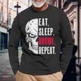 Eat Sleep Brawl Repeat ideo Game Langarmshirts Geschenke für alte Männer