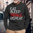 Eat Sleep Brawl Repeat Gamer Gamer Game Children's Star Langarmshirts Geschenke für alte Männer