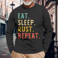 Eat Sleep Rust Repeat Programming Retrointage Langarmshirts Geschenke für alte Männer