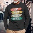Eat Sleep Soccer Repeat Boys Soccer Lovers & Players Long Sleeve T-Shirt Gifts for Old Men