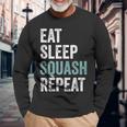 Eat Sleep Squash Repeat Squash Camiseta de manga larga Regalos para ancianos