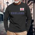 England With National Flag Flag On The Chest Langarmshirts Geschenke für alte Männer