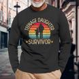 Father's Day Nage Daughter Survivor Dad Retro Long Sleeve T-Shirt Gifts for Old Men