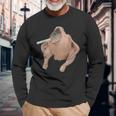 Fish Chicken Face Smoking a Cigarette Funny Meme Long Sleeve T-Shirt Gifts for Old Men