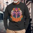 Fleurs De Crâne De La Catrina Dia De Los Muertos T-shirt à manches longues Cadeaux pour les vieillards