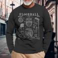 Floorball Player Stick Goalie Sportintage Lacquer Print S Langarmshirts Geschenke für alte Männer