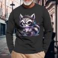 Angry Raccoon Gamerideo Games Lover Langarmshirts Geschenke für alte Männer