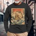 Capybara Ramen Noodle Japanese Anime Manga Kawaii Long Sleeve T-Shirt Gifts for Old Men