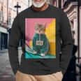 Cat Kitten Graphic Long Sleeve T-Shirt Gifts for Old Men