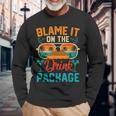 Cruise Blame It On The Drink Package Cruising Vacation Long Sleeve T-Shirt Gifts for Old Men