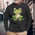 Frog With Big Eyes Frog Motif Langarmshirts Geschenke für alte Männer