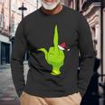 Green Hand Middle Finger Santa Langarmshirts Geschenke für alte Männer