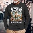 Hunter Forester Birthday 70 Years Old Langarmshirts Geschenke für alte Männer