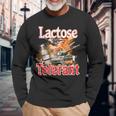 Lactose Tolerance Or Lactose Intolerance Meme Langarmshirts Geschenke für alte Männer