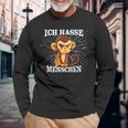 Monkey Meme Based I Hate People Saying Langarmshirts Geschenke für alte Männer