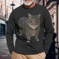Oiia Oiia Spinning Cat Meme Long Sleeve T-Shirt Gifts for Old Men