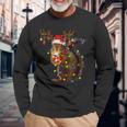 Squirrel Christmas Tree Lights Reindeer Christmas Langarmshirts Geschenke für alte Männer