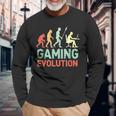 Gaming Evolution Humorideojuego Diciendo Divertido Gamers Camiseta de manga larga Regalos para ancianos