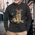 German Shepherd Christmas Tree Lighting Pyjamas Dog Lover Christmas Langarmshirts Geschenke für alte Männer