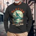 Glacier National Park Vintage Montana Usa Long Sleeve T-Shirt Gifts for Old Men