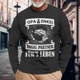 Grandpa And Grandson Angel Partner Fishing Partner Father's Day Langarmshirts Geschenke für alte Männer