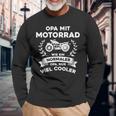 Grandpa With Motorcycle Nur Cooler Biker Hobby Langarmshirts Geschenke für alte Männer