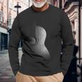Guitarra Acústica Diseño Cool Grayscale Wood Guitarist Graphic Camiseta de manga larga Regalos para ancianos