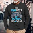 Happy 100Th Day Of School Level 100 Days Of School Unlocked Long Sleeve T-Shirt Gifts for Old Men