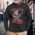 Heavy Metal Santa Claus Rock Holiday Navidad Música Rock Camiseta de manga larga Regalos para ancianos