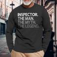 Hombre Regalo Inspector La Leyenda Del Mito Del Hombre Camiseta de manga larga Regalos para ancianos