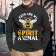 Honey Bee Beekeeper Quote Bees Are My Spirit Animal Bee Long Sleeve T-Shirt Gifts for Old Men