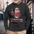 Ich Bin Nur Wegen Des Glühweins Here Xmas Penguin Glühwein Langarmshirts Geschenke für alte Männer