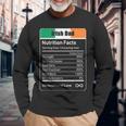 Irish Dad Nutrition Facts Father's Day Long Sleeve T-Shirt Gifts for Old Men