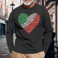 Italy Flag Heart Of Passion For Italy Langarmshirts Geschenke für alte Männer