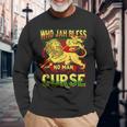 Who Jah Bless No Man Curse Reggae Lover Rasta Langarmshirts Geschenke für alte Männer