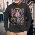 Japanese Streetwear Cyberpunk Angel Y2k Techwear Manga Anime Long Sleeve T-Shirt Gifts for Old Men