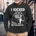 I Kicked 100 Days Of School Soccer 100Th Day Balls For Boys Long Sleeve T-Shirt Gifts for Old Men
