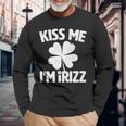 Kiss Me I'm IRizz Irish Rizz Lucky Saint Patricks Day Clover Premium Long Sleeve T-Shirt Gifts for Old Men
