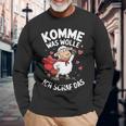 Komme Was Wolle Ich Schaf Das Landwirt Bauernhof Motivation Langarmshirts Geschenke für alte Männer