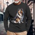 Langhaar Collie Motiv Collie Langarmshirts Geschenke für alte Männer