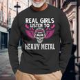 Las Muchachas Reales Escuchan Heavy Metal Heavy Metal Camiseta de manga larga Regalos para ancianos