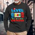 Level 100 Days Of School Boys Unlocked Video Games Gamer Long Sleeve T-Shirt Gifts for Old Men