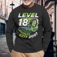 Level 18 Birthday Boy Gamer Man Decoration Age 2007 Langarmshirts Geschenke für alte Männer